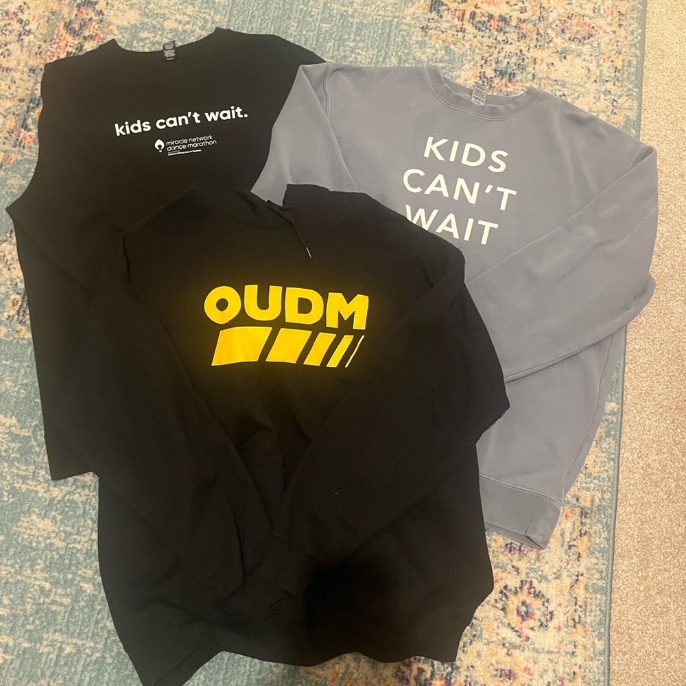 Bundle of OU Dance Marathon and Children’s Miracle Network Sweatshirts